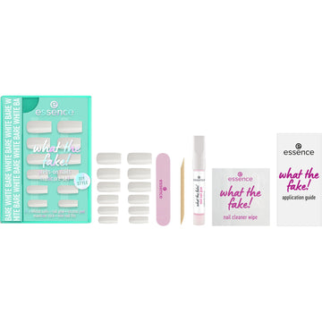 essence what the fake! PRESS-ON NAILS manicure set 04 BARE WHITE 28pcs
